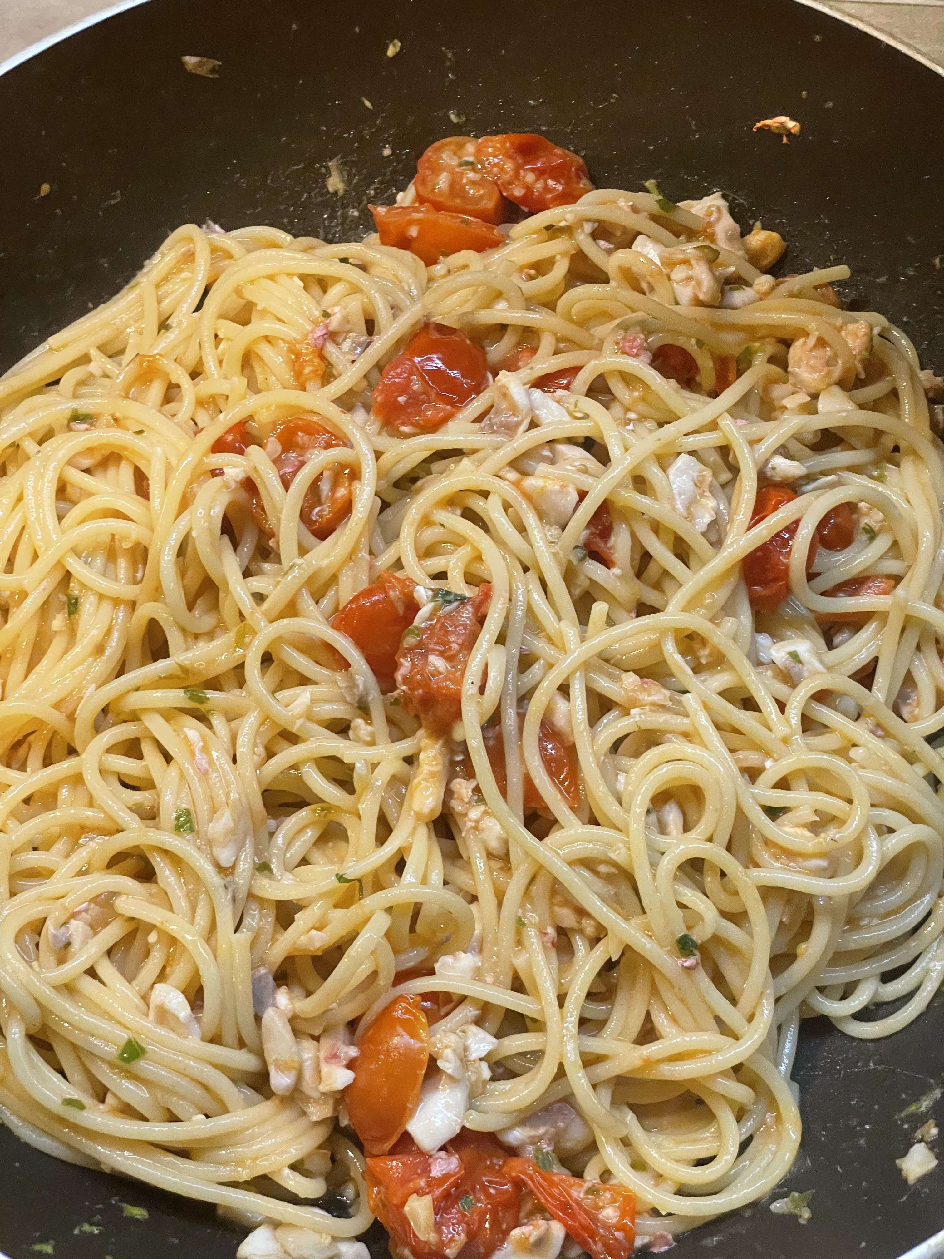Pasta al ragù di triglie e al succo d'arancia